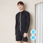 베이직엘르 베이직엘르 베이직엘르 남성인 로고 집업 래쉬가드 비치반바지 세트 BEMV915K BEMV916K
