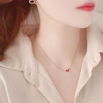 로즈골드 블루밍 하트 목걸이 RS753