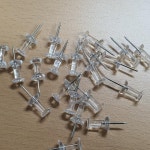 깔끔정리 투명 게시판압정 메모압핀 50p 케이스포함