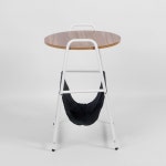 홈우드 수납 침대 원형 사이드테이블 우드