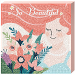 아름다운 그녀 3D 원형 캔버스 보석십자수 25x25