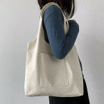 캔버스 에코백 포켓 캐주얼 가방 필수 아이템 보조