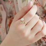 플라워 집게반지 오픈반지 큐티 꽃반지