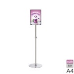 A4 보급형 자석식 포스터스탠드 크롬 원형 PP-A4