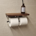몬세라믹 몬세라믹 화장실 원목 욕실 선반형 트윈 휴지걸이