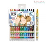 5개묶음 모나미 샤프식 색연필 12색