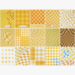 다꾸스티커세트 문구용 재료 체크 왜곡 45매