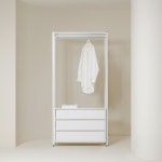 온월가구 아이언 철제 시스템 드레스룸 1000 서랍 행거