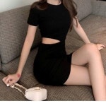 하객룩 스커트 셔링 여자여름옷 트임 스러운 미니 허