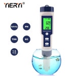 Yieryi TDS EC PH 염분 계량기 ORP H2 S G 온도 수질 모니터 솔루션 수영장 수족관용 비료 저항 테스터