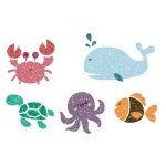 우돌아트 스텐실도안 4486 여름 바다 동물 친구들