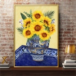 해바라기그림 액자 A2 풍수그림 돈들어오는 7SUN1