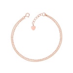 루비 볼 심플 체인 로즈골드 두줄 체인 금 팔찌