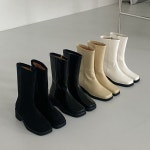fervefacio 여성 부츠 미들 민자