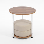 더블 쿠션방석 사이드테이블 우드