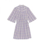 GANNI 시어서커 체크 미니 원피스 F7218