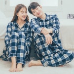 우일인견 꿀잠잠옷 래빗필 모던체크 커플 잠옷세트