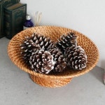 원형 라탄바구니 소품 수납 식탁 장식 그릇 인테리어