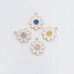 화이트 데이지 미니 스마일 꽃 키링 재료