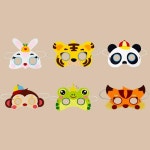 몽파 펠트 부직포 동물 가면 만들기 1인용 4 원숭이 1개