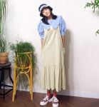 오버핏 프릴 오버롤즈 롱 원피스n830