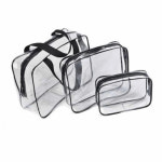 여행용 투명 PVC 비치 파우치 3종세트 다용도파우치 투명3종세트