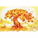 케이엠엘리 부귀 황금나무 패브릭형 보석십자수 40x60