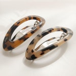 제이로렌 프랑스 타원 반머리 호피 자동헤어핀 H0874