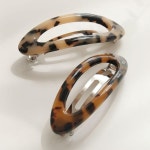 제이로렌 프랑스 타원 반머리 호피 자동헤어핀 H0874