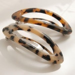 제이로렌 프랑스 타원 반머리 호피 자동헤어핀 H0874