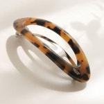 제이로렌 프랑스 타원 반머리 호피 자동헤어핀 H0874