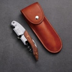 원목손잡이 2단 와인오프너 가죽케이스 세트1P OC1175