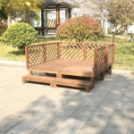 야외데크 정원 야외 테이블 마루 바닥 플랫폼 데크