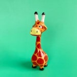 발리에서온 목각 나무 기린 장식소품 4호 L