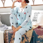 집에서입는옷 소라 홈웨어투피스 긴팔 여자 여름잠옷