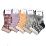 쿨샵 체크무늬 여성 양말 데일리 어머니양말 5족 24cm-5켤레랜덤