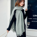 겨울코디 트위드 목도리-에버그린 캐시미어 깔끔한