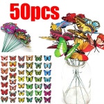 24pcs 나비 정원 마당 화분 화분 다채로운 기발한 나비 말뚝 야외 장식