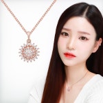 썬플라워 로즈골드 큐빅 체인 목걸이 썬플라워 JR368