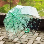 가벼운 고급 우산 튼튼한 투명 벚꽃 장우산 2개