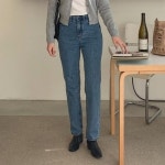 옷자락 여자 일자청바지 순면 논스판 y2k 슬림 데님팬츠