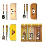 리락쿠마 슬림 얼굴 수저 케이스세트 아동식기