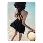원피스스커트수영복 블랙L VIVA-HM14