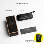 안경테 CAPONI 남성용 티타늄 프레임 안경 렌즈 지원 컴퓨터 안경 하프 프레임 광학 안경 J8189