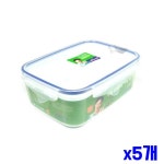 WL 플라스틱 밀폐용기 직사각 1 4L x5개 플라스틱보관통