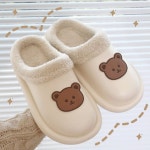 곰돌이 겨울 방한 털 실내화 사무실 슬리퍼 거실화