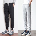 밑단 시보리 무지 트레이닝바지 밴딩 조거팬츠 남성