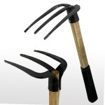 나무자루 세발괭이 3발 쇠스랑 원예 텃밭 밭농기구