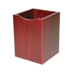 우드클럽 원목 사각연필꽂이 마호가니 74x74x98mm 1개 7350FBU