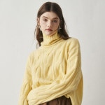 오지 OZ Delicate corded Mohair wool loose sweater 2 COLORS